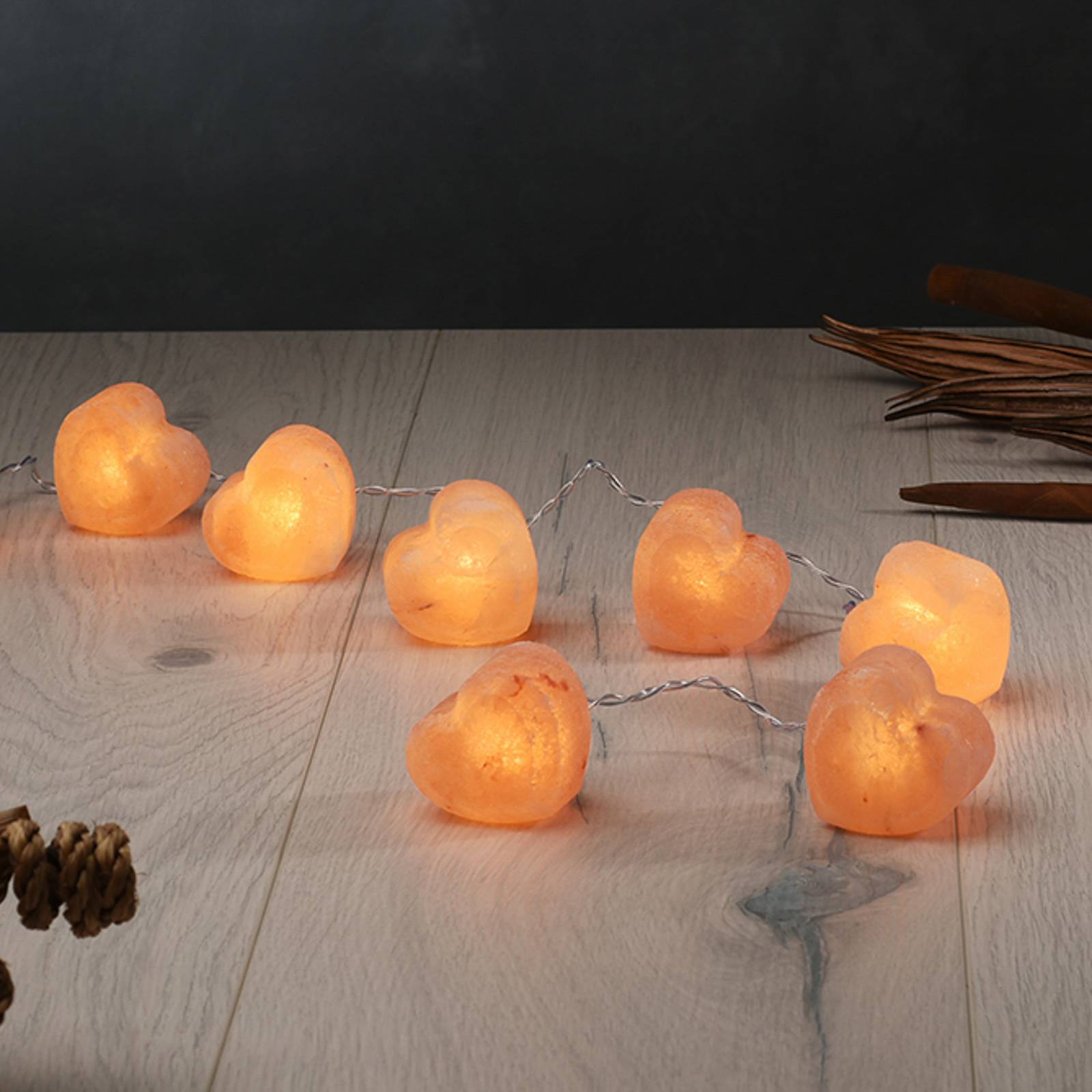 Lichterkette Leuchtkristalle Herz, Salzkristalle bernstein Lichterkette Leuchtkristalle Herz, Salzkristalle bernstein von Wagner Life