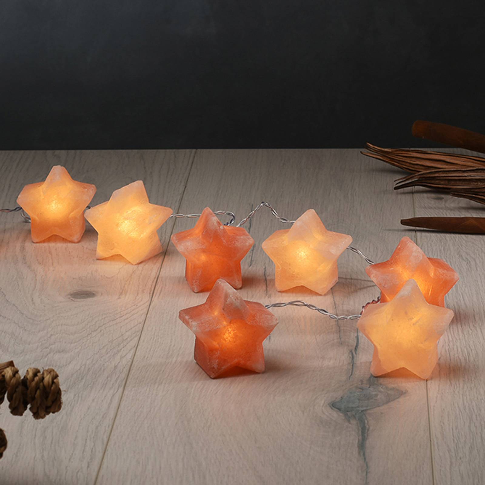 Lichterkette Leuchtkristalle Stern, Salzkristalle bernstein Lichterkette Leuchtkristalle Stern, Salzkristalle bernstein von Wagner Life