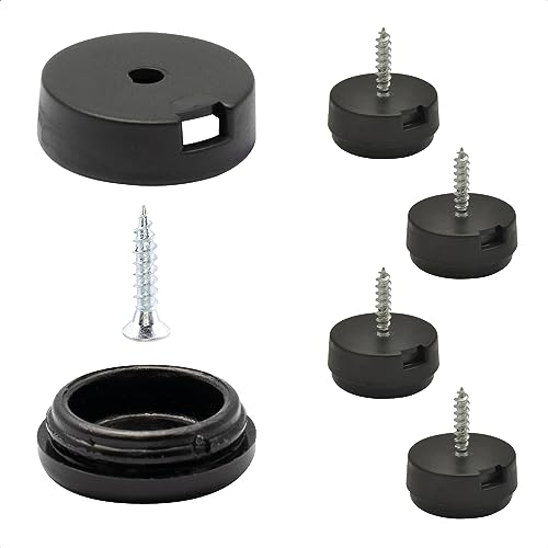 Wagner QuickClick® Kunststoffgleiter Möbelgleiter Stuhlgleiter 4er-Set zum Anschrauben - 4X Basis+Schraube+Gleiteinsatz austauschbar - Kunststoff Black - Durchmesser Ø 20 mm - Made in DE - 15830100 von QuickClick