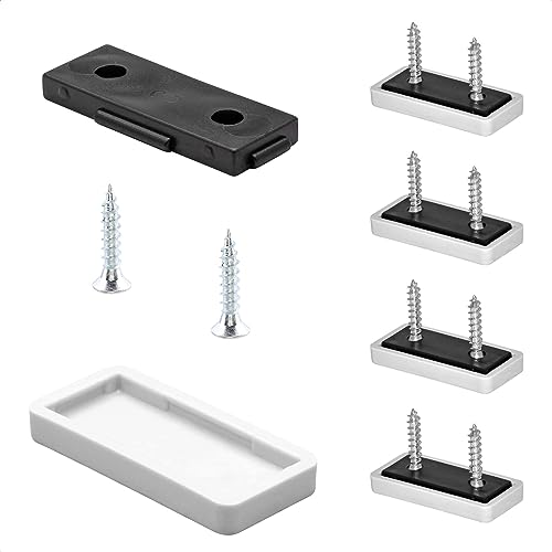 Wagner QuickClick® Kunststoffgleiter Stuhlgleiter 4er-Set zum Anschrauben - 4X Basis + 8X Schraube + 4X Gleitaufsatz austauschbar - Kunststoff Hyper - Einsatz 32 x 15 mm - Made in DE - 15782900 von QuickClick