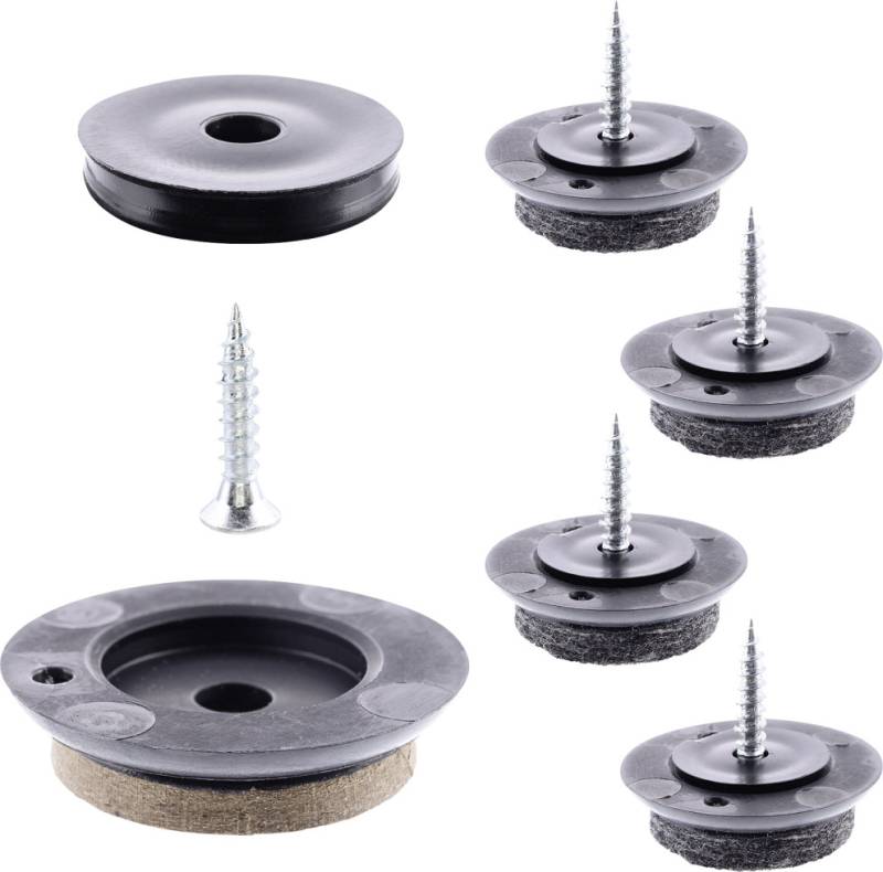 Wagner Möbelgleiter zum Anschrauben Hyper schwarz braun Ø 25 mm - 4 Stück von Wagner-System