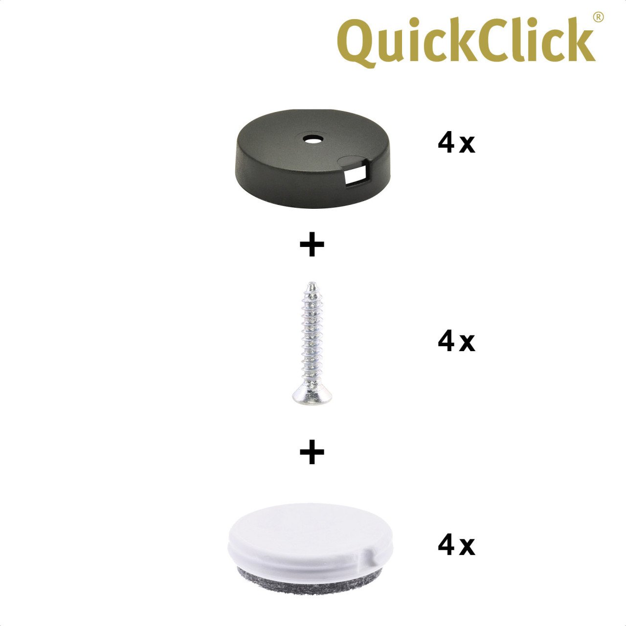 Wagner Möbelgleiter zum Anschrauben Ultrasoft QuickClick schwarz grau Ø 25 mm - 4 Stück Wagner Möbelgleiter zum Anschrauben Ultrasoft QuickClick schwarz grau Ø 25 mm - 4 Stück von Wagner-System