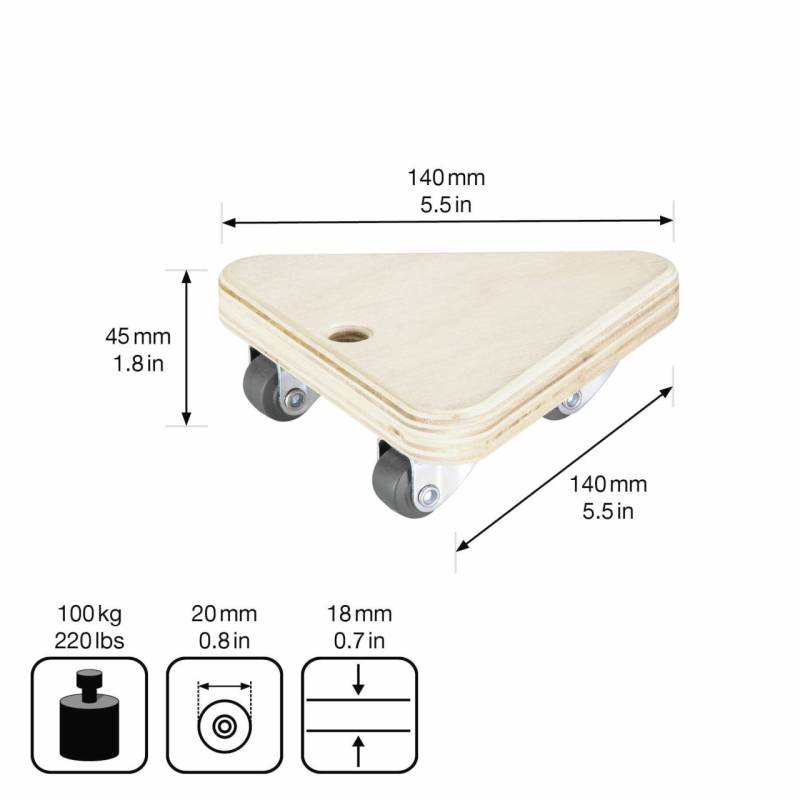 Wagner Transportroller 14 x 14 cm Traglast 100 kg von Wagner-System