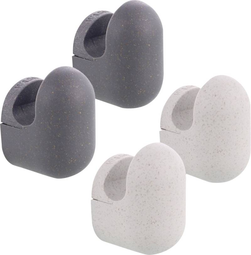 Wagner Wandhaken-Set hooks4home Pill Tragkraft bis 2 kg Bio Kunststoff anthrazit beige 4 Stück von Wagner-System