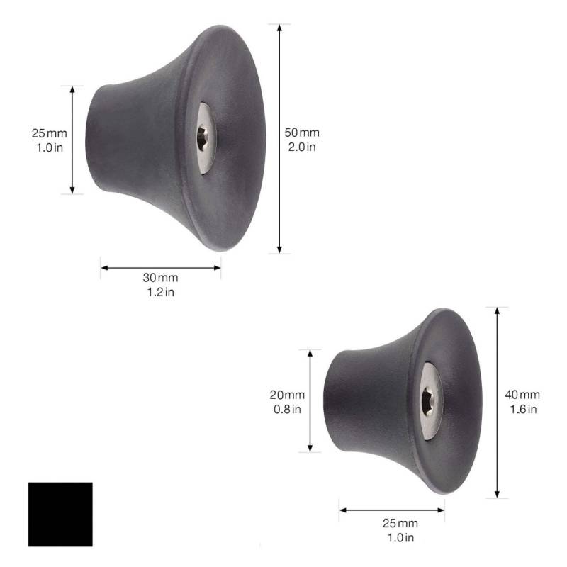 Wagner Wandhaken-Set hooks4home Tulip Tragkraft bis 2 kg Kunststoff schwarz 4 Stück von Wagner-System