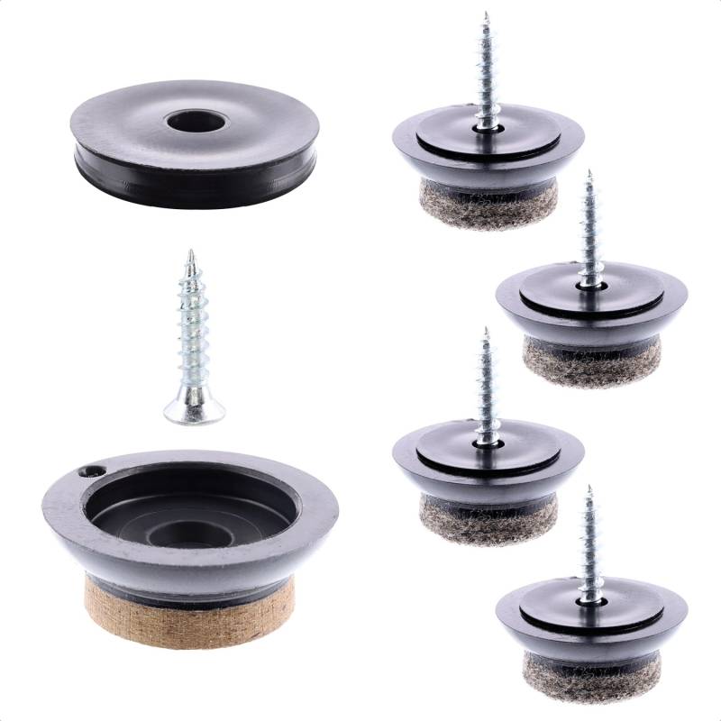 Wagner Filzgleiter 12-teilig QuickClick Syno Slim Ø 20 mm Schwarz-Braun von Wagner design yourself