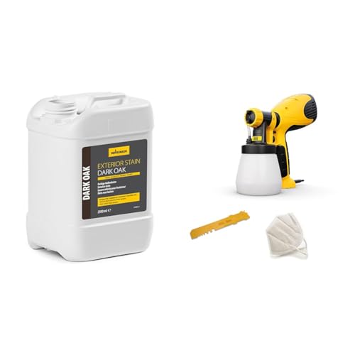 Bundle aus WAGNER sprühbare Außenbeize DARK OAK + Wagner Farbsprühsystem Wood&Metal Sprayer W 100 für Lacke, Lasuren im Innen- und Außenbereich, 5 m²-12 min, Behälter 800 ml, 280 W von Wagner