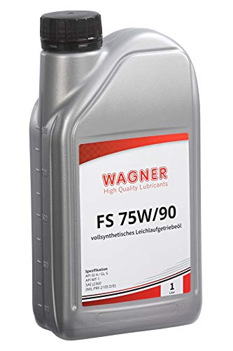 WAGNER Hypoid-Getriebeöl SAE 75W/90 | Gemäß API GL-4/GL-5 | Vollsynthetisches Leichtlauf-Getriebeöl 75W90 für Schaltgetriebe, Nebenantriebe, Sperrdifferentiale, Hinter- & Antriebsachsen | 1 Liter von Wagner