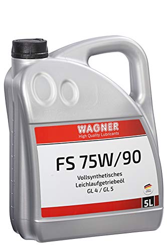 WAGNER Hypoid-Getriebeöl SAE 75W/90 | Gemäß API GL-4/GL-5 | Vollsynthetisches Leichtlauf-Getriebeöl 75W90 für Schaltgetriebe, Nebenantriebe, Sperrdifferentiale, Hinter- & Antriebsachsen | 5 Liter von Wagner