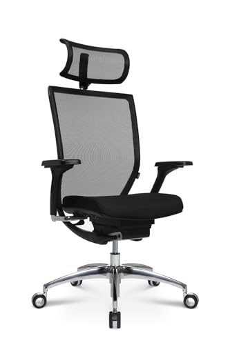 Wagner Titan 10 ergonomischer Profi Bürostuhl mit Armlehnen und Dondola Sitzgelenk 5 Jahre Garantie Netzrücken schwarz Sitz schwarz von Wagner