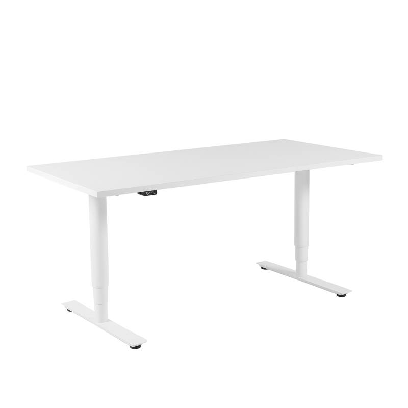 Wagner - W-Life E-Table Schreibtisch H verstellbar 160x80cm - weiß/Tischplatte MFC 2,5cm/Kante ABS/zweimotorig höhenverstellbar 64-125cm/Gestell Stahl von Wagner