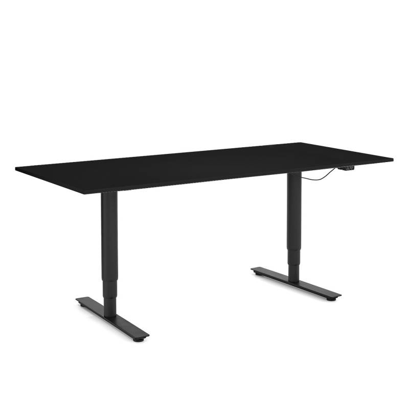 Wagner - W-Life E-Table Schreibtisch H verstellbar 180x80cm - schwarz/Tischplatte MFC 2,5cm/Kante ABS/zweimotorig höhenverstellbar 64-125cm/Gestell St von Wagner