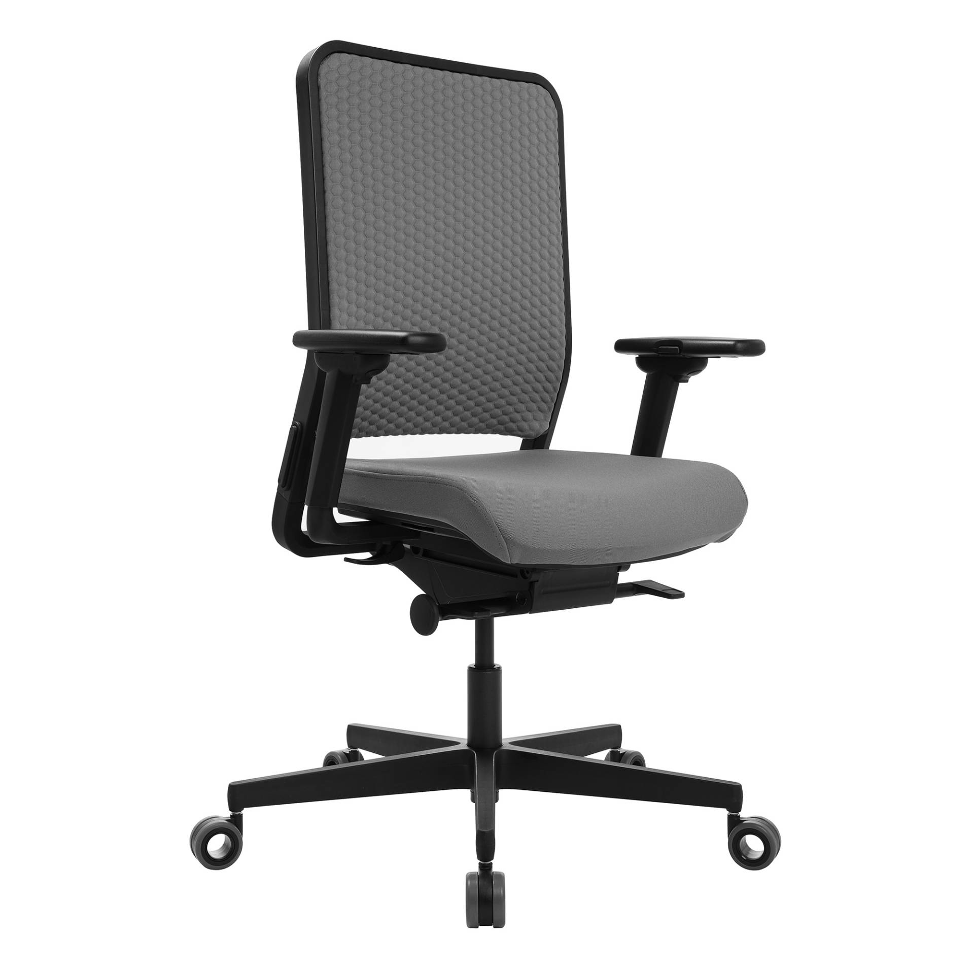 Wagner - W1C Low Bürostuhl Rückenlehne Flachpolster - hellgrau/schwarz/TW2 Armlehne/Sitz 3D-Stoff One 8032/BxTxH 68x68x101-115cm/Sternfußgestell... von Wagner