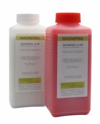 WAGNERSIL 22 NF (1 kg) | Premium Dubliersilikon | Mischverhältnis 1:1 | Abformsilikon | Silikon-Kautschuk | zur Herstellung für Silikonformen mit Epoxidharz, Gips, Wachs uvm. | DIY von Wagnersil