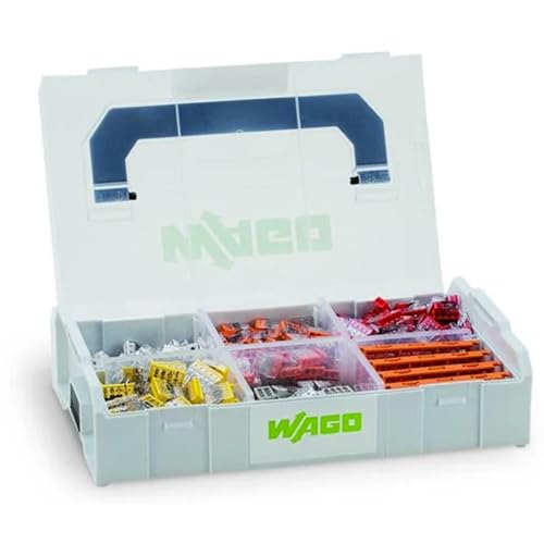 WAGO Verbindungsklemmen-Set 887-953 | 404-teilig, mit verschiedenen Verbindungsdosenklemmen und Befestigungsadapter der Serie 2273 für alle Leiterarten, in praktischer L-BOXX Mini von WAGO