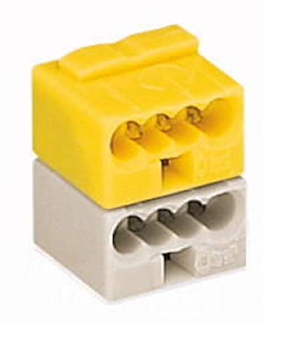 Steckverbinder für EIB-Anwendungen, 4-Leiter, Kompakte Wago-Steckverbinder 243, Menge und Farbe wählbar (10 Stück, lichtgrau/gelb) von Wago