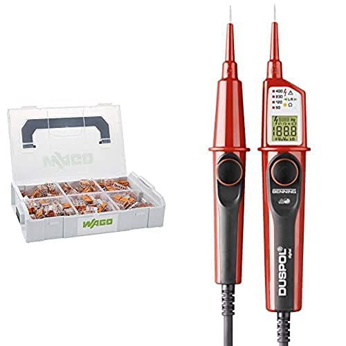 WAGO Original-Set, L-Boxx Mini, Verbindungsklemmen mit Hebel, Serie 221, 887-957 (236 Teile) & BENNING DUSPOL digital Digitaler True RMS Spannungsprüfer (Prüfart 2-polig) 50263 von WAGO