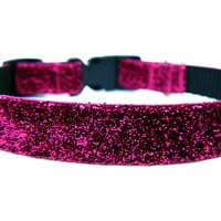 Rosa Hundehalsband 3/4" Glitzer von Wagologie