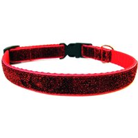 Red Bling Hundehalsband 5/8 "Small Breed Glitzer von Wagologie