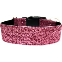 Sparkle Hundehalsband 1, 5" Pink Glitzer von Wagologie