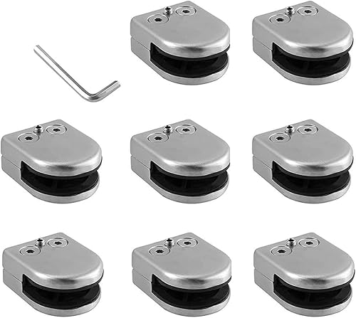 Glashalter 8 Stück Glasklemmen D-förmiges Glas Glasklemme für Boden Glasträger Rahmenlose Glasklemmen Glasklemmen Glasklemmen Geländer mit Zapfen Perfekte Passform von WaiDXn