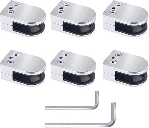 Subtlety 6 U-förmige Glasklemmen Edelstahl Glashalter Glasklemmen Dicker Glashalter Einstellbar Massiv von WaiDXn