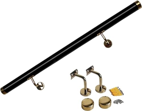 WaiDXn Handläufe, an der Wand montierte Treppenhandläufe, robuste Treppenhandläufe for Verandastufen im Freien(Black,200cm) von WaiDXn