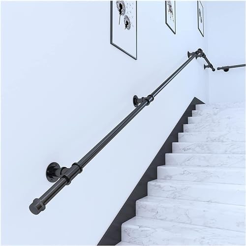 WaiDXn Handläufe for ältere Menschen/Kinder/Behinderte/Schwangere Frauen. Die Handläufe Werden von geschmiedeten Eisengeländern getragen(Black,350cm) von WaiDXn