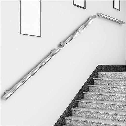 WaiDXn Treppenhandlauf Rutschfester Handlauf, Geeignet for Ältere Menschen, Kinder Und Behinderte, Robustes Silbernes Stahlrohr(600cm) von WaiDXn