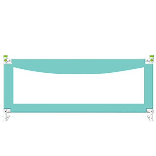 WaiMin Einzelkleinkind-Bettgitter Kindersicherheitsbettschutz, vertikaler Hebebettschutz Säuglingsschutzgeländer mit doppelt verriegelndem Druckknopf (grün, Höhe: 68~92 cm) (Size : 78in(200cm)) von WaiMin