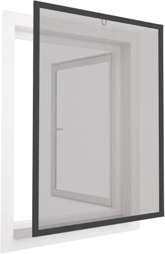 Insektenschutz-Fensterrahmen Insektenschutz Alurahmen Fenster Comfort - 100x120cm (Anthrazit) von Waidmeister