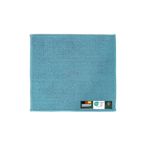 Waidmeister Badematte Chenille – rutschfeste & Waschbare Badezimmermatte – Flauschiger Badteppich für Dusche & Badewanne – Saugfähig & Fußbodenheizung geeignet – Oeko-TEX (Aqua, 45x50) von Waidmeister