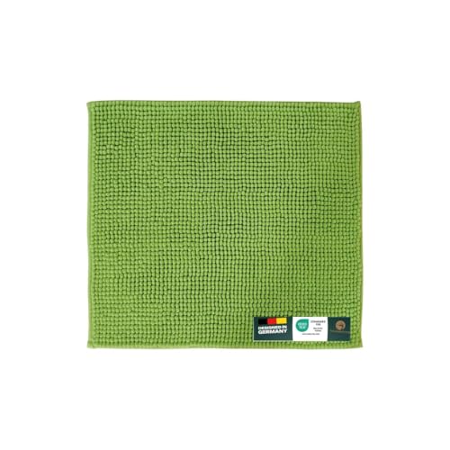 Waidmeister Badematte Chenille – rutschfeste & Waschbare Badezimmermatte – Flauschiger Badteppich für Dusche & Badewanne – Saugfähig & Fußbodenheizung geeignet – Oeko-TEX (Grün, 45x50) von Waidmeister