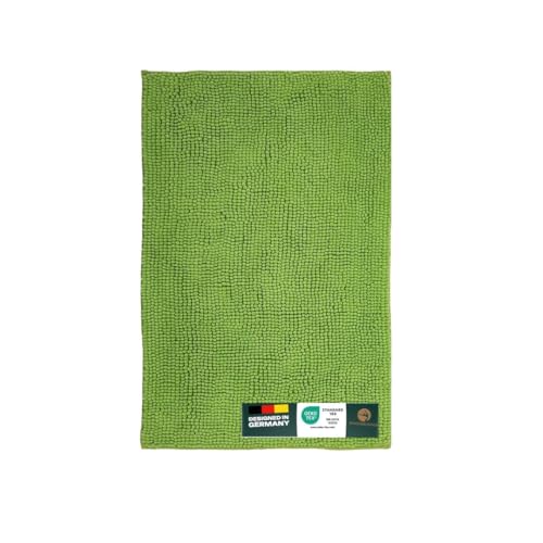 Waidmeister Badematte Chenille – rutschfeste & Waschbare Badezimmermatte – Flauschiger Badteppich für Dusche & Badewanne – Saugfähig & Fußbodenheizung geeignet – Oeko-TEX (Grün, 50x80) von Waidmeister