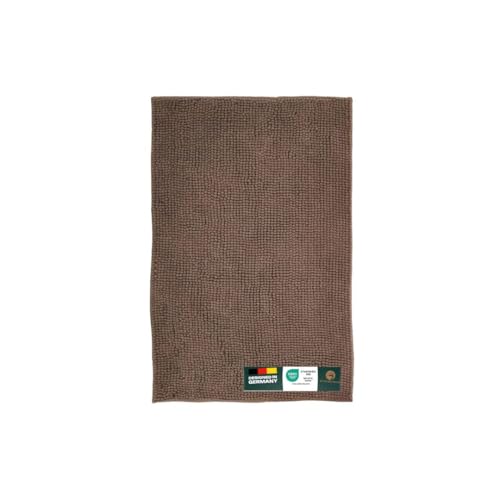 Waidmeister Badematte Chenille – rutschfeste & Waschbare Badezimmermatte – Flauschiger Badteppich für Dusche & Badewanne – Saugfähig & Fußbodenheizung geeignet – Oeko-TEX (Taupe, 50x80) von Waidmeister