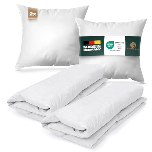Waidmeister Bettenset 4-teilig Comfort - 2X Bettdecke 135x200 cm 1000g Füllung 90% Federn 10% Daunen - 2X Kopfkissen 80x80 cm 100% Federn - Bettdeckenset mit ÖkoTex 100 Waidmeister Bettenset 4-teilig Comfort - 2X Bettdecke 135x200 cm 1000g Füllung 90% Federn 10% Daunen - 2X Kopfkissen 80x80 cm 100% Federn - Bettdeckenset mit ÖkoTex 100 von Waidmeister