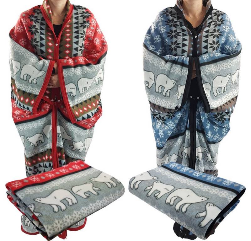 Wohndecke Waidmeister Kuscheldecke mit Ärmeln Eisbären 150x170 cm, Waidmeister von Waidmeister