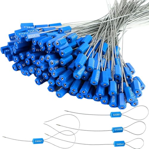 Waiecne 100 Stahlsicherungskabel Dichtungen Einweg Nummerierte Anti -Manpen -Tags f¨¹r Strom-/Wassermesser f¨¹r Beh?lteranh?nger Frachtanh?nger Blau Waiecne 100 Stahlsicherungskabel Dichtungen Einweg Nummerierte Anti -Manpen -Tags f¨¹r Strom-/Wassermesser f¨¹r Beh?lteranh?nger Frachtanh?nger Blau von Waiecne