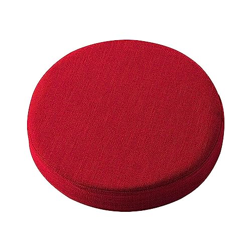 Dicke, runde Stuhlkissen, rund, waschbar, Stuhl-Sitzkissen für drinnen und draußen, Esszimmer, Terrasse, rutschfestes Stuhlkissen (40 x 40 x 3 cm, Rot) von Waigg Kii