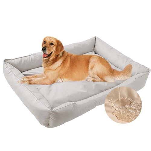 Extra großes Hundebett, wasserdicht, orthopädisches Hundebett, großes waschbares Kissen, rechteckig, weiches Haustierbett, Sofa für Hunde und Katzen, rutschfeste Unterseite, Weiß, 50 x 60 x 10 cm Extra großes Hundebett, wasserdicht, orthopädisches Hundebett, großes waschbares Kissen, rechteckig, weiches Haustierbett, Sofa für Hunde und Katzen, rutschfeste Unterseite, Weiß, 50 x 60 x 10 cm von Waigg Kii