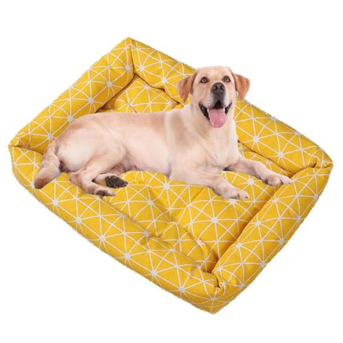 Großes Hundebett, orthopädisches Hundebett, groß, waschbar, rechteckig, weich, beruhigendes Sofa für mittelgroße und kleine Hunde, Katzen (Gelb, 43 x 32 cm) von Waigg Kii