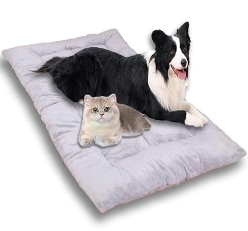 Großes Hundebett, waschbar, Autosofa, orthopädisches Hundebett, beruhigender Schlaf, gemütlich, Hundebett, Anti-Angst, Reisekissen (Grau, Größe M, 60 x 40 cm) von Waigg Kii