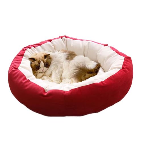 Katzenbetten für den Innenbereich, rund, beruhigendes Hundebett, Sofa, orthopädische Katzenhöhle, Hochbett für Kätzchen, Welpen, kleine Hunde, waschbar (A,50 cm) von Waigg Kii