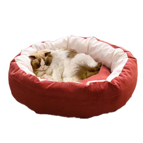 Katzenbetten für den Innenbereich, rund, beruhigendes Hundebett, Sofa, orthopädische Katzenhöhle, Hochbett für Kätzchen, Welpen, kleine Hunde, waschbar (B, 60 cm) von Waigg Kii