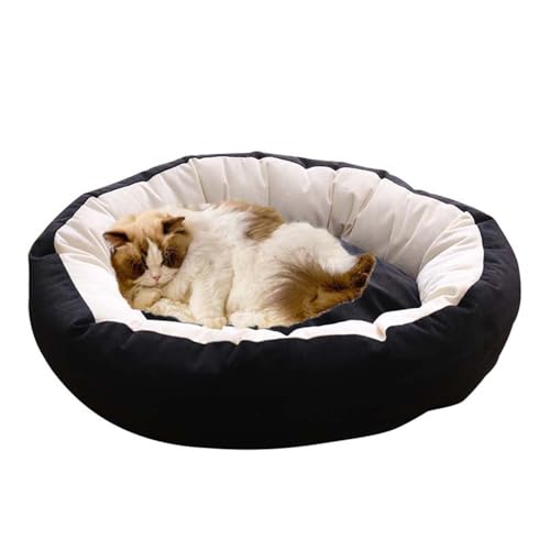 Katzenbetten für den Innenbereich, rund, beruhigendes Hundebett, Sofa, orthopädische Katzenhöhle, Hochbett für Kätzchen, Welpen, kleine Hunde, waschbar (C,50 cm) von Waigg Kii