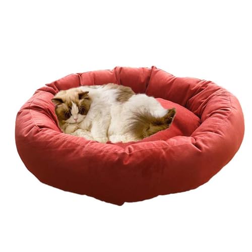 Katzenbetten für den Innenbereich, rund, beruhigendes Hundebett, Sofa, orthopädische Katzenhöhle, Hochbett für Kätzchen, Welpen, kleine Hunde, waschbar (E,40 cm) von Waigg Kii