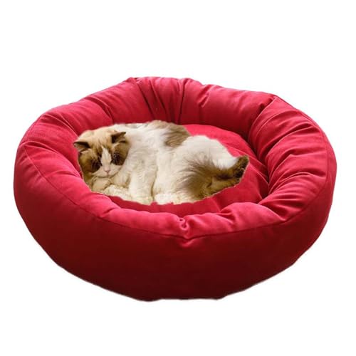 Katzenbetten für den Innenbereich, rund, beruhigendes Hundebett, Sofa, orthopädische Katzenhöhle, Hochbett für Kätzchen, Welpen, kleine Hunde, waschbar (H, 60 cm) von Waigg Kii