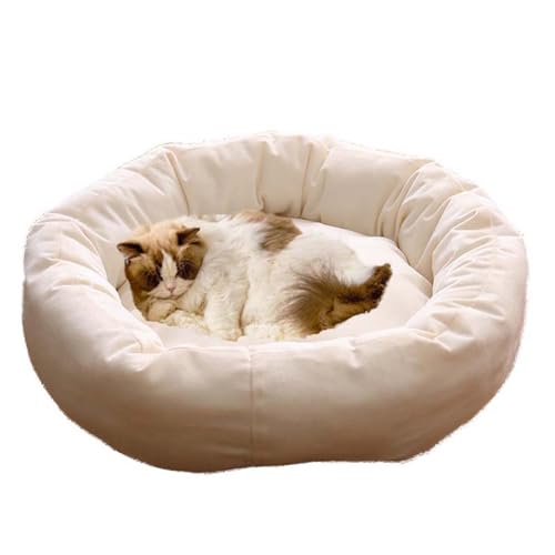Katzenbetten für den Innenbereich, rund, beruhigendes Hundebett, Sofa, orthopädische Katzenhöhle, Hochbett für Kätzchen, Welpen, kleine Hunde, waschbar (I, 50 cm) von Waigg Kii