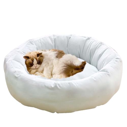 Katzenbetten für den Innenbereich, rund, beruhigendes Hundebett, Sofa, orthopädische Katzenhöhle, Hochbett für Kätzchen, Welpen, kleine Hunde, waschbar (J,40 cm) von Waigg Kii