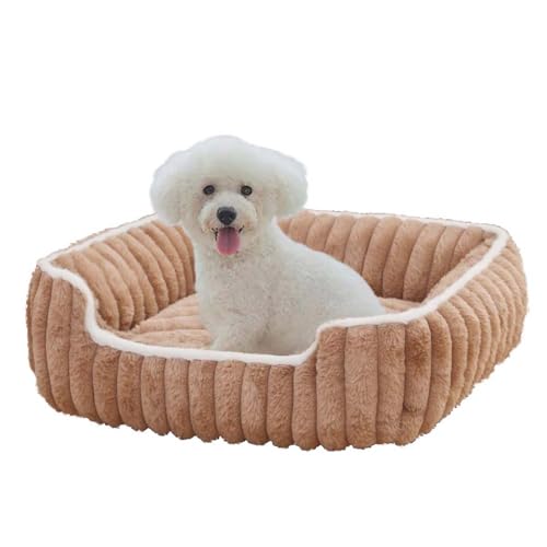 Orthopädisches Hundebett, groß, waschbar, Sofakissen, rechteckig, weich, für Hunde, Katzen, Kätzchen, Welpen, rutschfeste Unterseite, Braun, 60 x 50 x 14 cm von Waigg Kii
